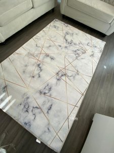 White & Gold Rug