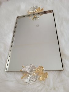 Tray butterfly glass and metal