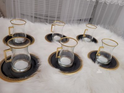 Tea set for six - glass and porcelain 
